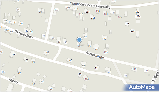 Jaworzno, Świstackiego, 91, mapa Jaworzno