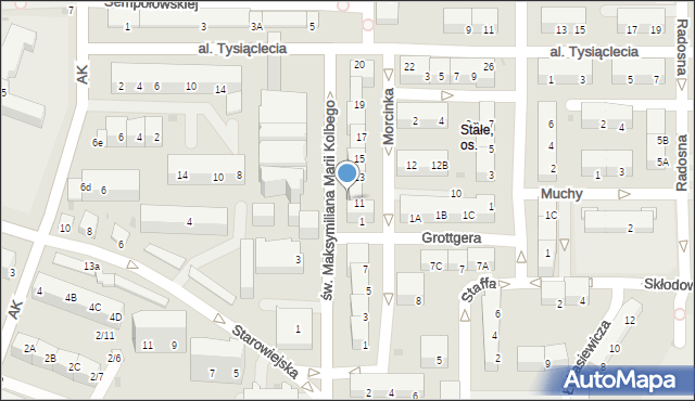 Jaworzno, św. Maksymiliana Marii Kolbego, 11, mapa Jaworzno