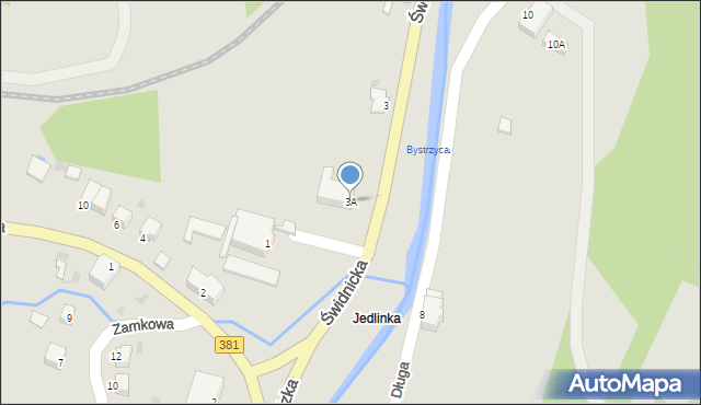 Jedlina-Zdrój, Świdnicka, 3A, mapa Jedlina-Zdrój