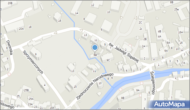 Jelenia Góra, św. Jadwigi Śląskiej, 9a, mapa Jelenia Góra