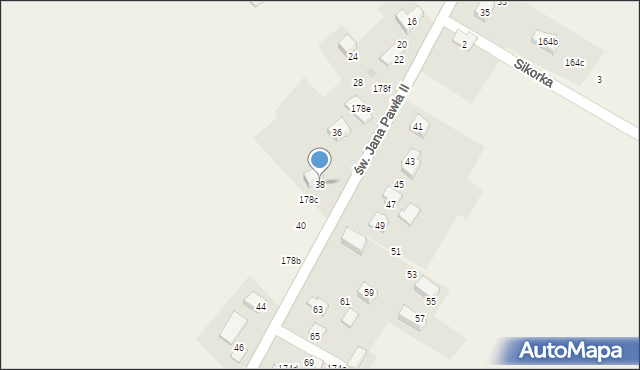 Jerzmanowice, św. Jana Pawła II, 38, mapa Jerzmanowice