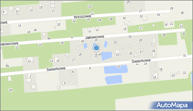 Jeziórko, Świerkowa, 21, mapa Jeziórko