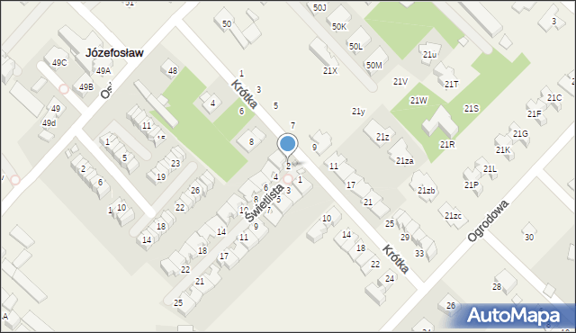 Józefosław, Świetlista, 2, mapa Józefosław