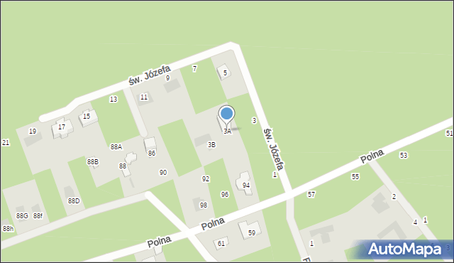 Józefów, św. Józefa, 3A, mapa Józefów