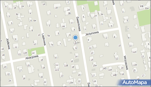 Józefów, Świerkowa, 10, mapa Józefów