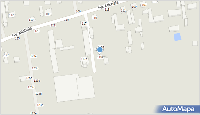 Kalisz, św. Michała, 115a, mapa Kalisza