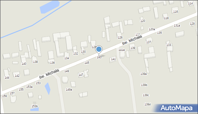 Kalisz, św. Michała, 143, mapa Kalisza