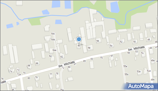 Kalisz, św. Michała, 60, mapa Kalisza