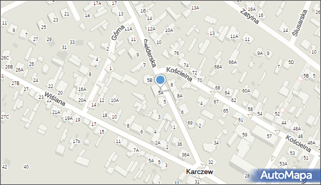 Karczew, Świderska, 5A, mapa Karczew