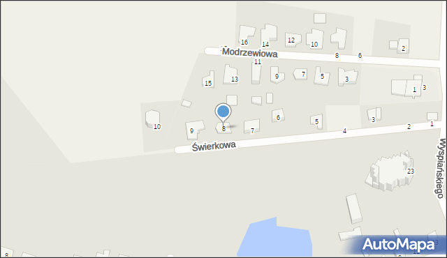 Kargoszyn, Świerkowa, 8, mapa Kargoszyn