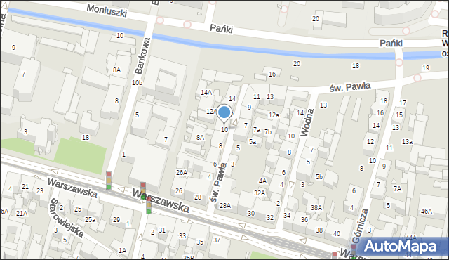 Katowice, św. Pawła, 10, mapa Katowic