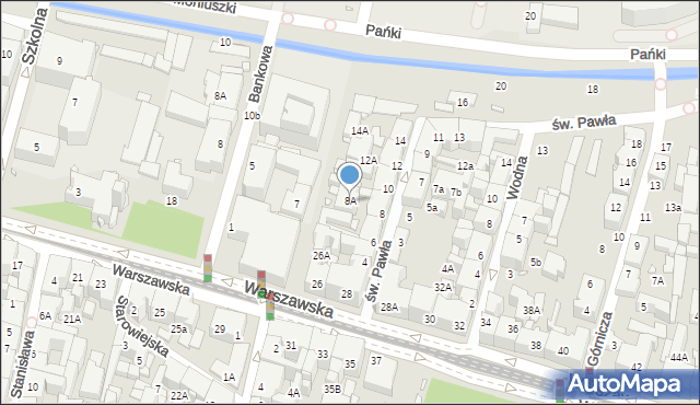 Katowice, św. Pawła, 8A, mapa Katowic