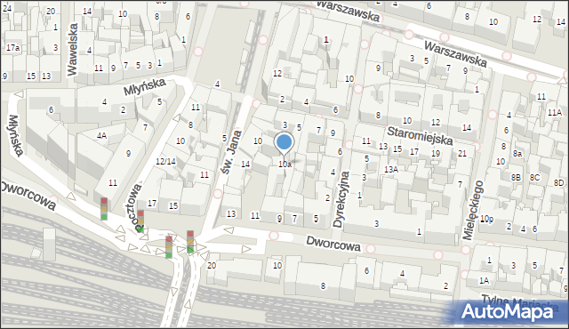 Katowice, św. Jana, 10a, mapa Katowic