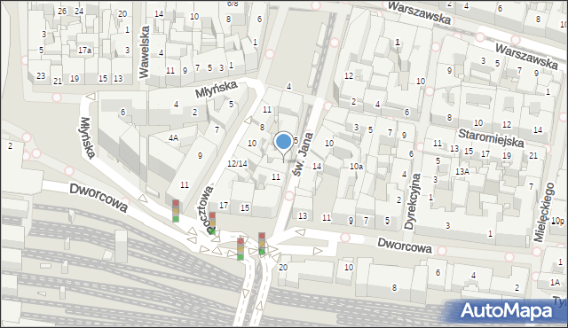 Katowice, św. Jana, 9, mapa Katowic