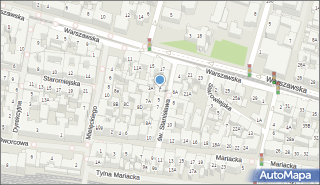 Katowice, św. Stanisława, 3, mapa Katowic