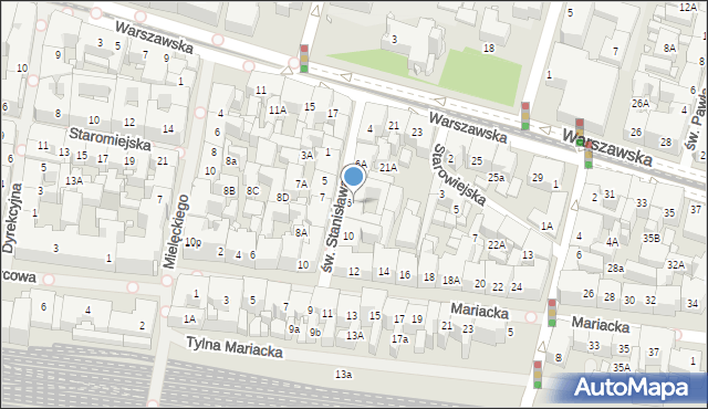 Katowice, św. Stanisława, 8A, mapa Katowic