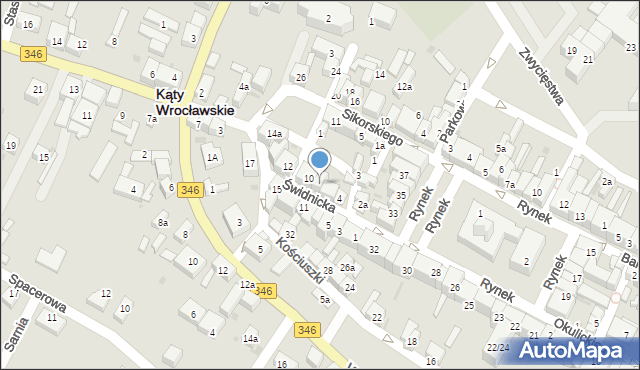 Kąty Wrocławskie, Świdnicka, 8, mapa Kąty Wrocławskie