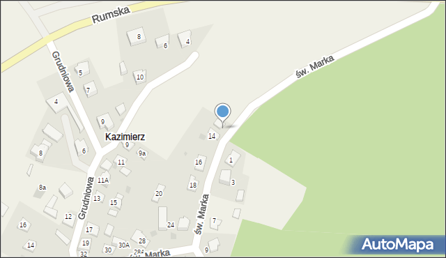 Kazimierz, św. Marka, 14a, mapa Kazimierz