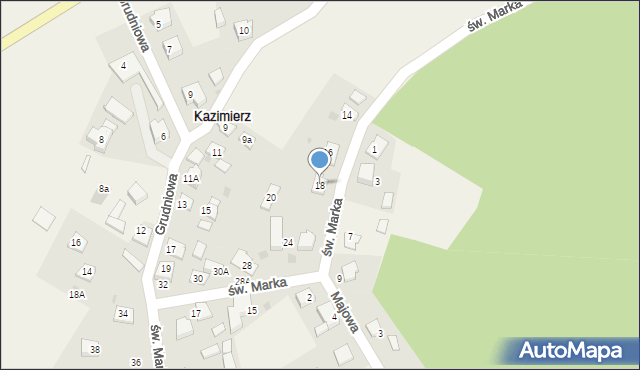 Kazimierz, św. Marka, 18, mapa Kazimierz