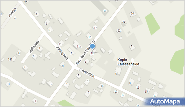 Kępie Zaleszańskie, św. Jana Pawła II, 14, mapa Kępie Zaleszańskie