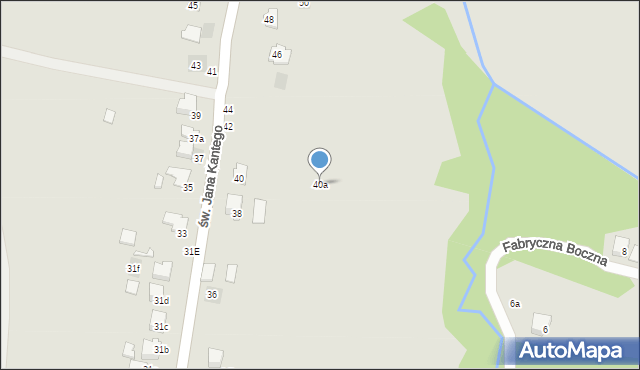 Kęty, św. Jana Kantego, 40a, mapa Kęty