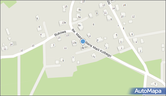 Kęty, św. Maksymiliana Marii Kolbego, 9a, mapa Kęty