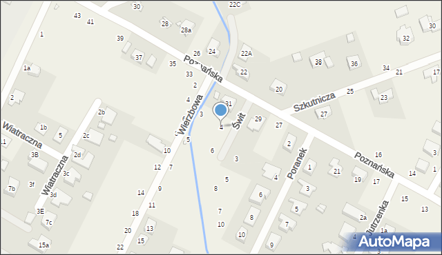 Kiekrz, Świt, 4, mapa Kiekrz