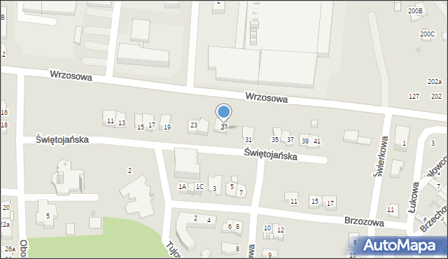 Kielce, Świętojańska, 27, mapa Kielc