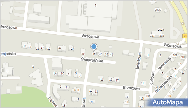 Kielce, Świętojańska, 35, mapa Kielc