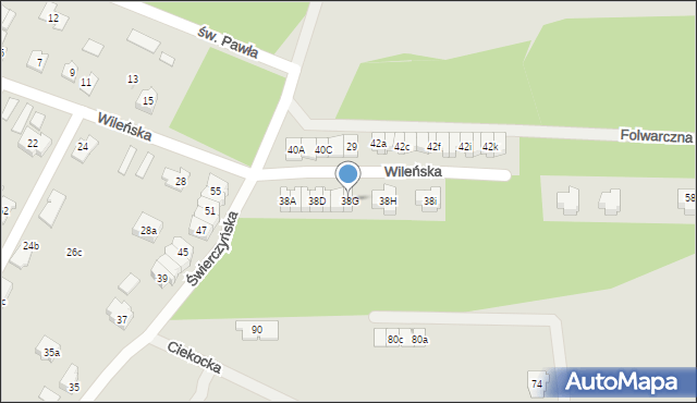 Kielce, Świerczyńska, 38G, mapa Kielc