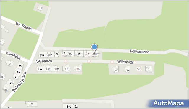 Kielce, Świerczyńska, 42k, mapa Kielc