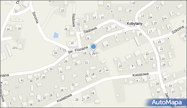 Kobylany, św. Floriana, 15, mapa Kobylany