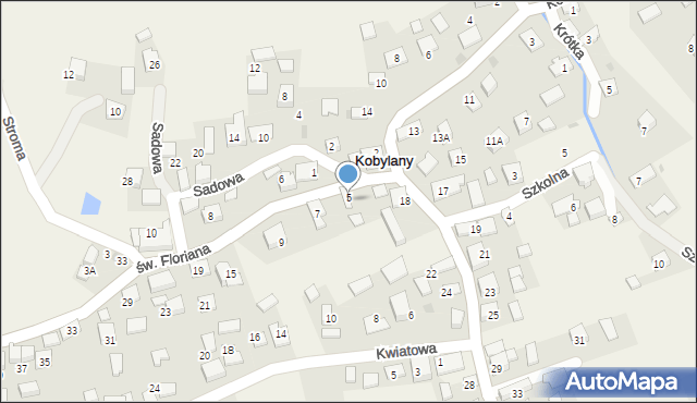 Kobylany, św. Floriana, 5, mapa Kobylany