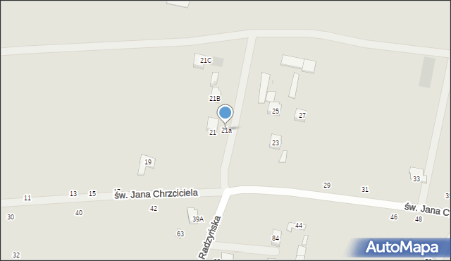 Kock, św. Jana Chrzciciela, 21a, mapa Kock