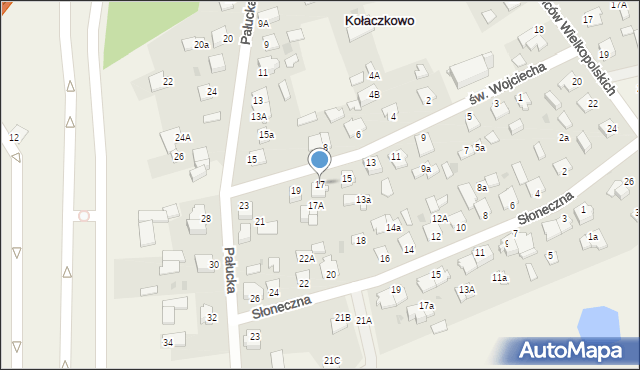 Kołaczkowo, św. Wojciecha, 17, mapa Kołaczkowo