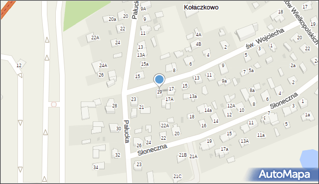 Kołaczkowo, św. Wojciecha, 19, mapa Kołaczkowo