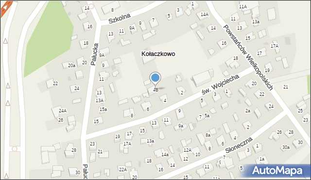 Kołaczkowo, św. Wojciecha, 4B, mapa Kołaczkowo