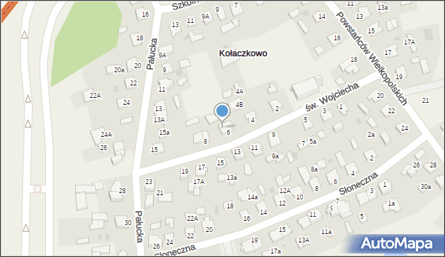 Kołaczkowo, św. Wojciecha, 6a, mapa Kołaczkowo