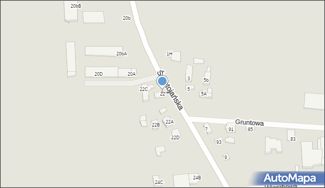 Konin, Świętojańska, 22, mapa Konina