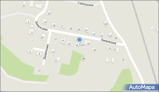 Kościerzyna, Świerkowa, 17, mapa Kościerzyna