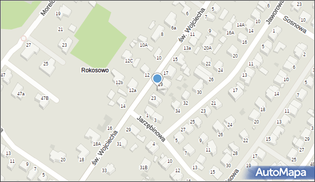 Koszalin, św. Wojciecha, 21, mapa Koszalina