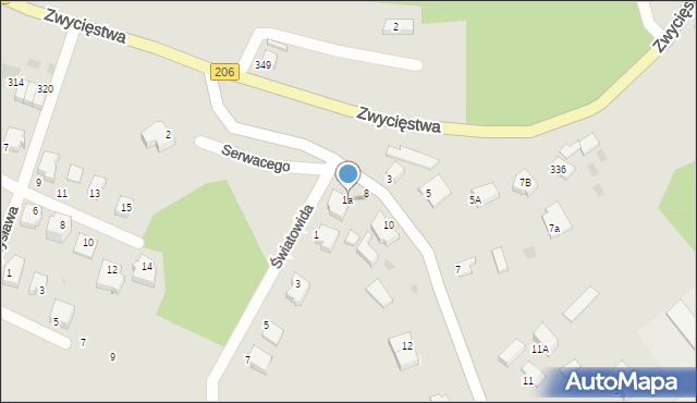 Koszalin, Światowida, 1a, mapa Koszalina