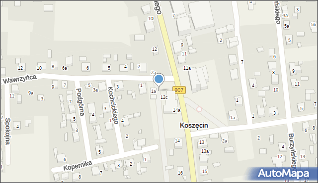 Koszęcin, św. Wawrzyńca, 1b, mapa Koszęcin