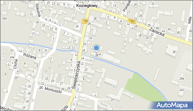 Koziegłowy, Świętokrzyska, 18, mapa Koziegłowy