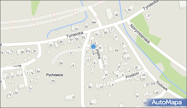 Kraków, św. Piotra, 4, mapa Krakowa