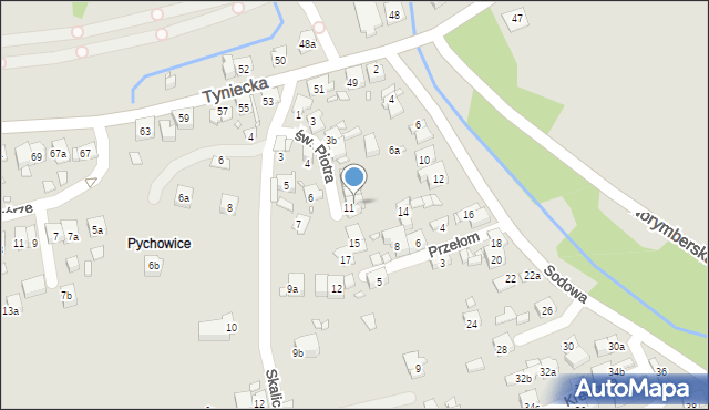 Kraków, św. Piotra, 9, mapa Krakowa