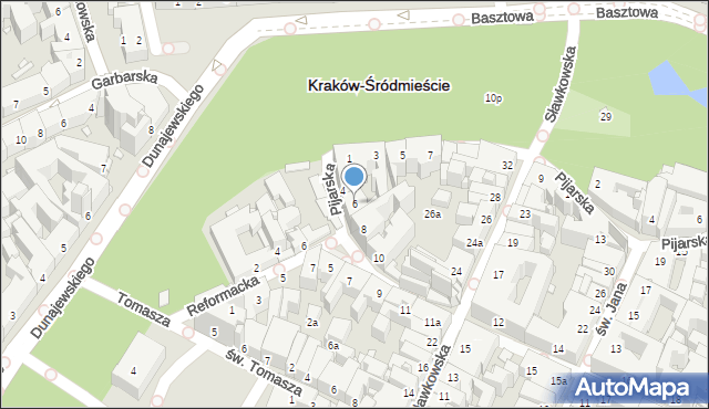 Kraków, św. Marka, 6, mapa Krakowa