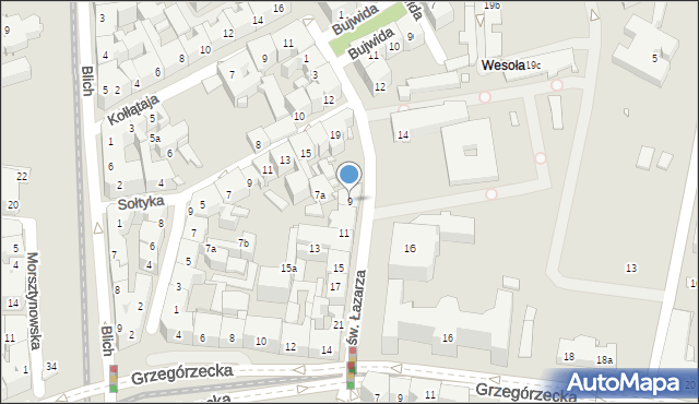 Kraków, św. Łazarza, 9, mapa Krakowa