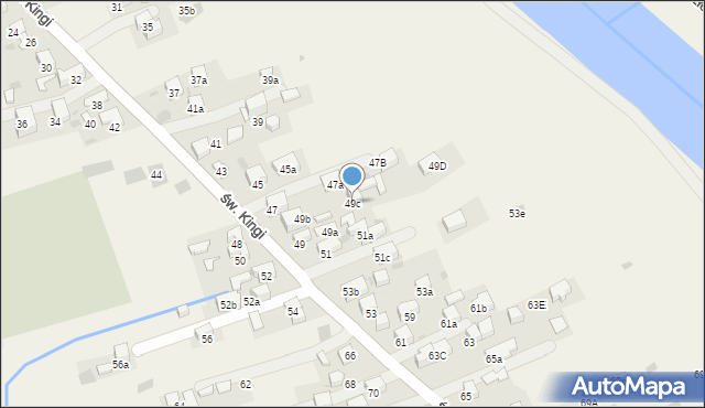 Krościenko nad Dunajcem, św. Kingi, 49c, mapa Krościenko nad Dunajcem