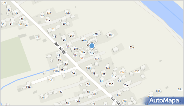 Krościenko nad Dunajcem, św. Kingi, 51a, mapa Krościenko nad Dunajcem